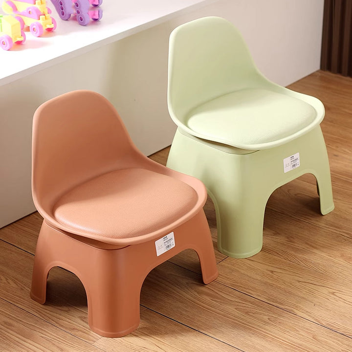 Moderno Minimalista Impermeable Arco Cuadrado Taburete Bajo de Plástico para Niños con Respaldo Sin Brazos Para Sala de Estar 