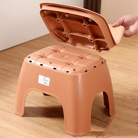 Moderno Minimalista Impermeable Arco Cuadrado Taburete Bajo de Plástico para Niños con Respaldo Sin Brazos Para Sala de Estar 