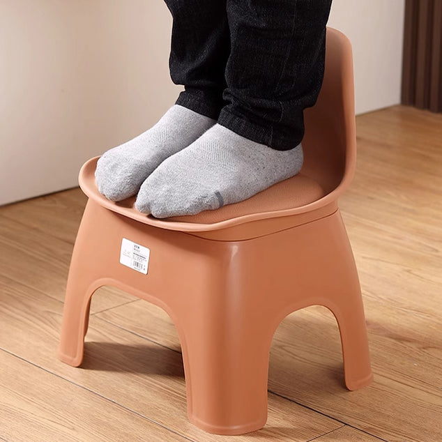Moderno Minimalista Impermeable Arco Cuadrado Taburete Bajo de Plástico para Niños con Respaldo Sin Brazos Para Sala de Estar 