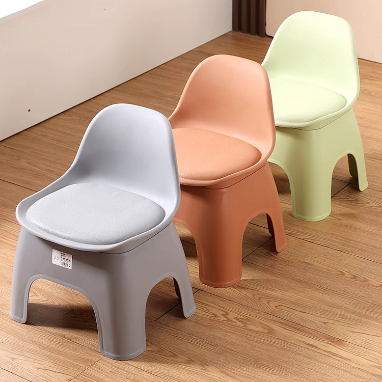 Moderno Minimalista Impermeable Arco Cuadrado Taburete Bajo de Plástico para Niños con Respaldo Sin Brazos Para Sala de Estar 