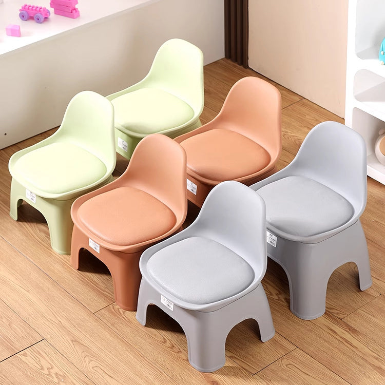 Moderno Minimalista Impermeable Arco Cuadrado Taburete Bajo de Plástico para Niños con Respaldo Sin Brazos Para Sala de Estar 