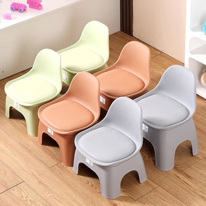 Moderno Minimalista Impermeable Arco Cuadrado Taburete Bajo de Plástico para Niños con Respaldo Sin Brazos Para Sala de Estar 