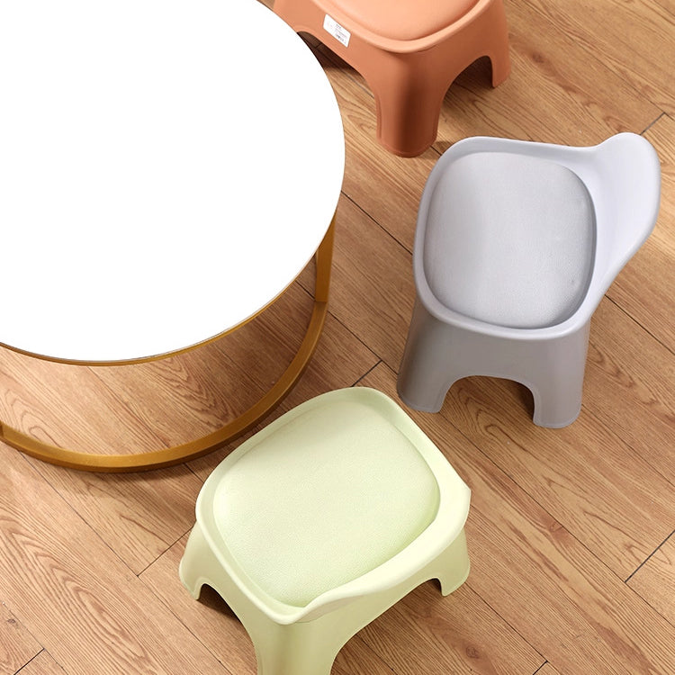 Moderno Minimalista Impermeable Arco Cuadrado Taburete Bajo de Plástico para Niños con Respaldo Sin Brazos Para Sala de Estar 