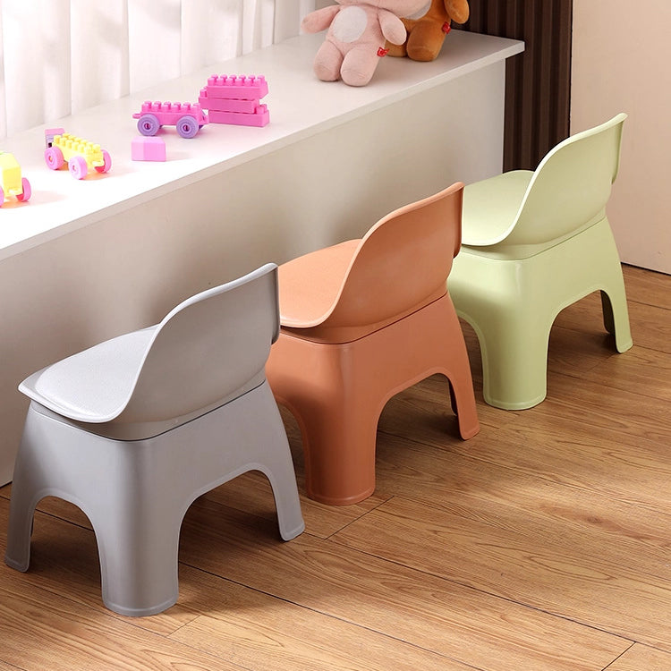 Moderno Minimalista Impermeable Arco Cuadrado Taburete Bajo de Plástico para Niños con Respaldo Sin Brazos Para Sala de Estar 