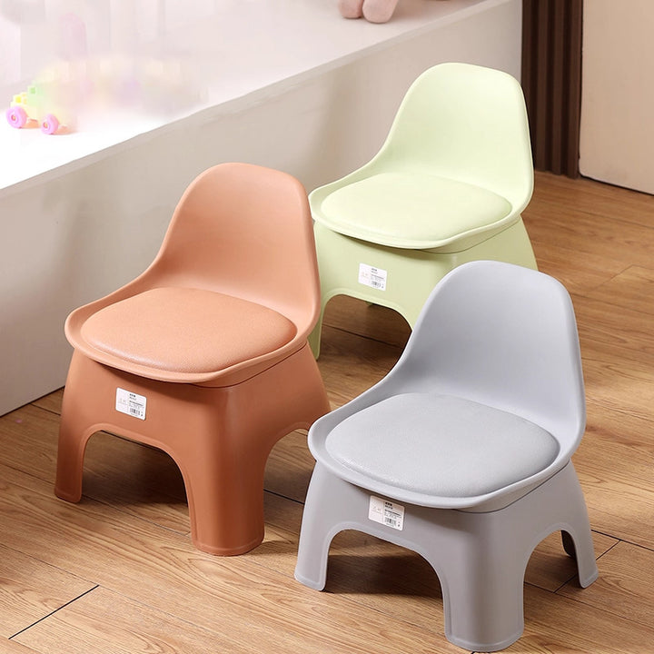 Moderno Minimalista Impermeable Arco Cuadrado Taburete Bajo de Plástico para Niños con Respaldo Sin Brazos Para Sala de Estar 
