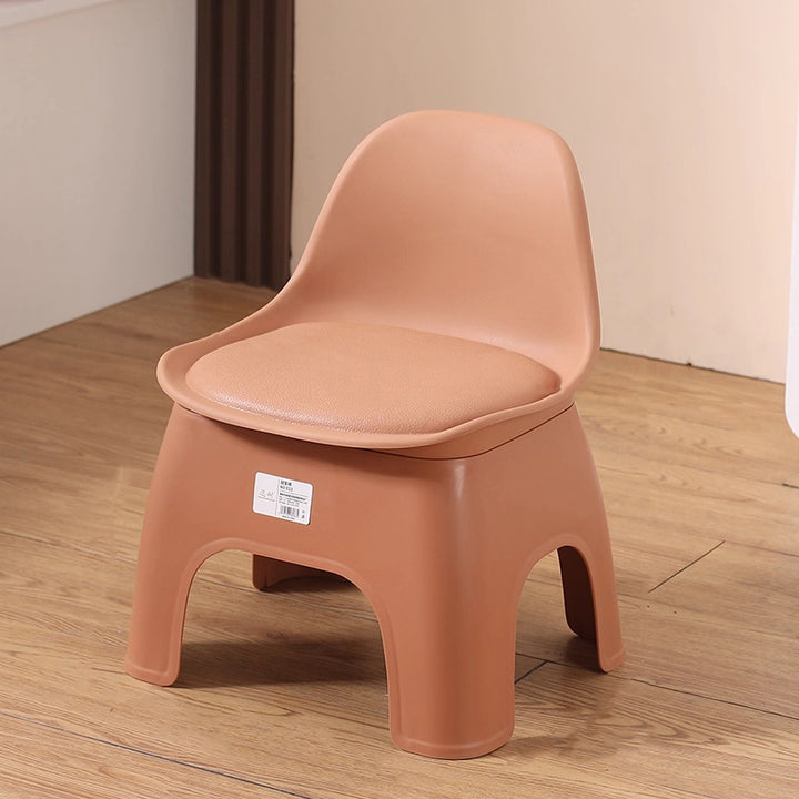 Moderno Minimalista Impermeable Arco Cuadrado Taburete Bajo de Plástico para Niños con Respaldo Sin Brazos Para Sala de Estar 