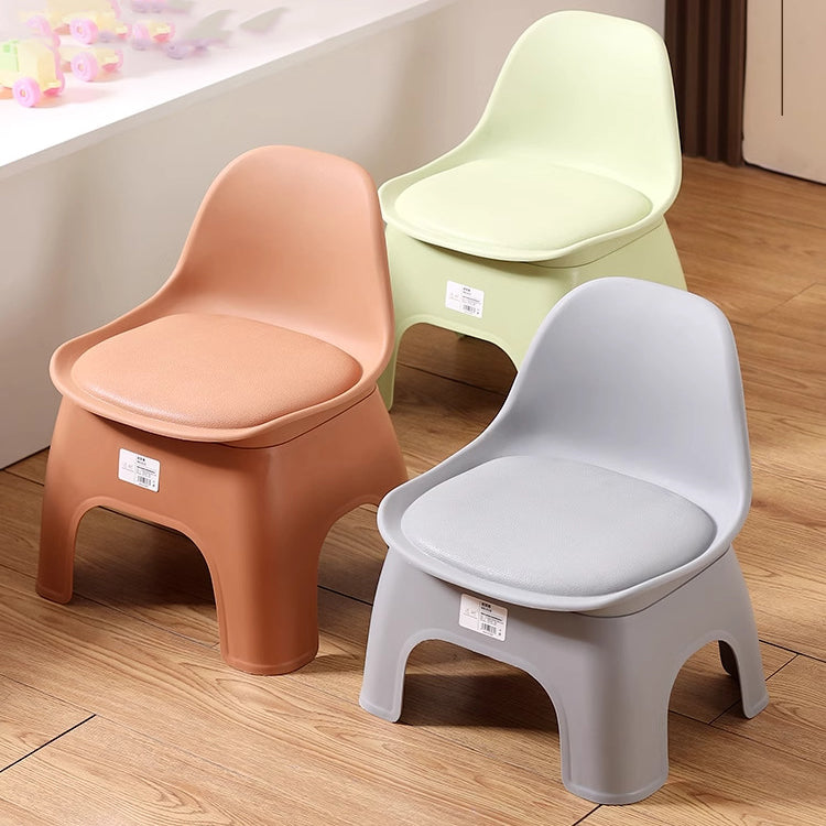 Moderno Minimalista Impermeable Arco Cuadrado Taburete Bajo de Plástico para Niños con Respaldo Sin Brazos Para Sala de Estar 
