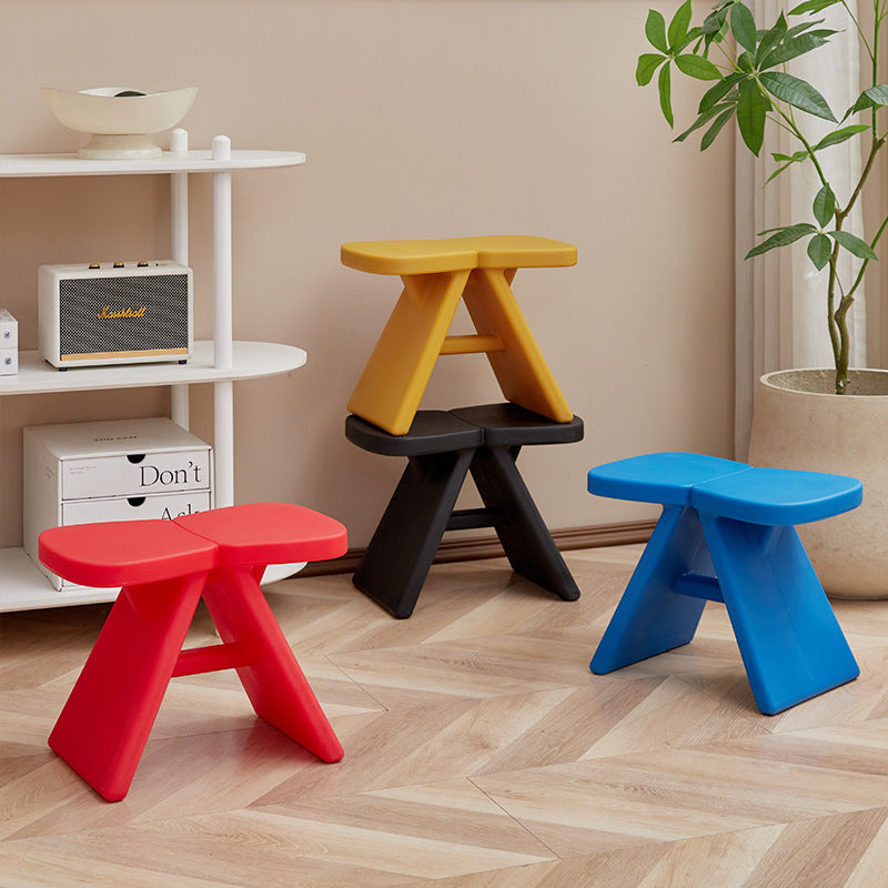 Modern Minimalist PE Rectangular Low Stool Armless For Entryways