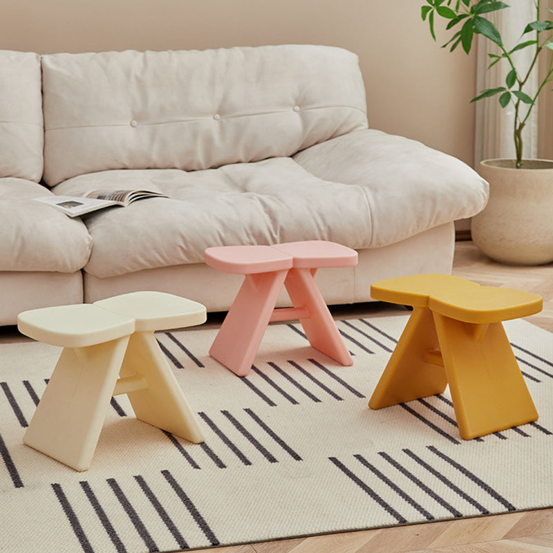 Modern Minimalist PE Rectangular Low Stool Armless For Entryways
