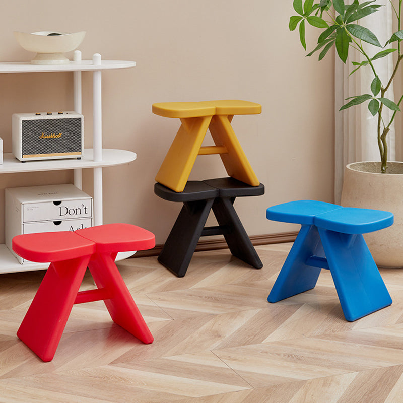 Modern Minimalist PE Rectangular Low Stool Armless For Entryways