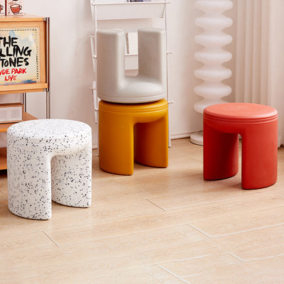 Modern Minimalist PP Round Low Stool Armless For Living Room