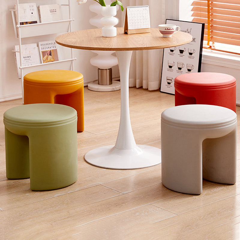 Modern Minimalist PP Round Low Stool Armless For Living Room