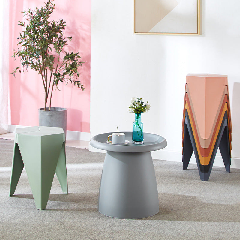 Modern Minimalist PE Square Low Stool Armless For Dining Room & Kitchen