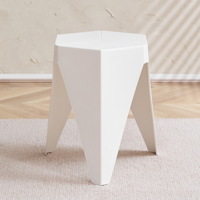 Modern Minimalist PE Square Low Stool Armless For Dining Room & Kitchen