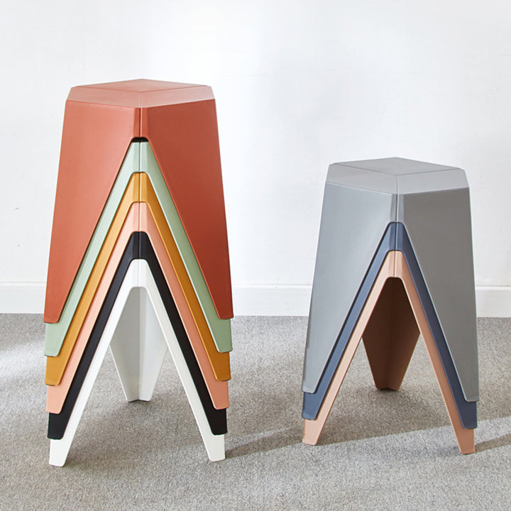 Modern Minimalist PE Square Low Stool Armless For Dining Room &amp; Kitchen