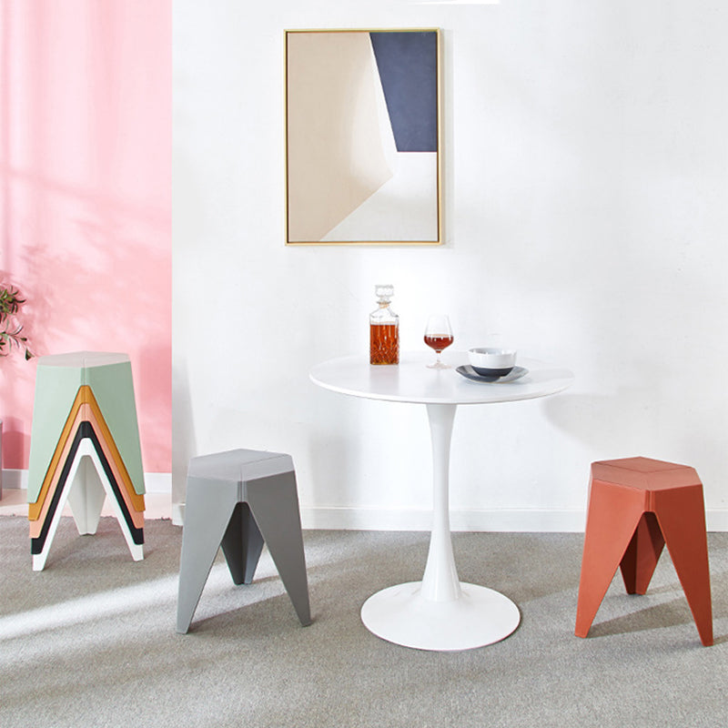 Modern Minimalist PE Square Low Stool Armless For Dining Room & Kitchen
