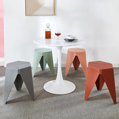 Modern Minimalist PE Square Low Stool Armless For Dining Room & Kitchen