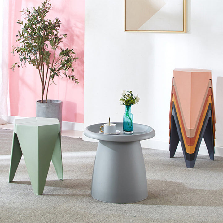 Modern Minimalist PE Square Low Stool Armless For Dining Room &amp; Kitchen