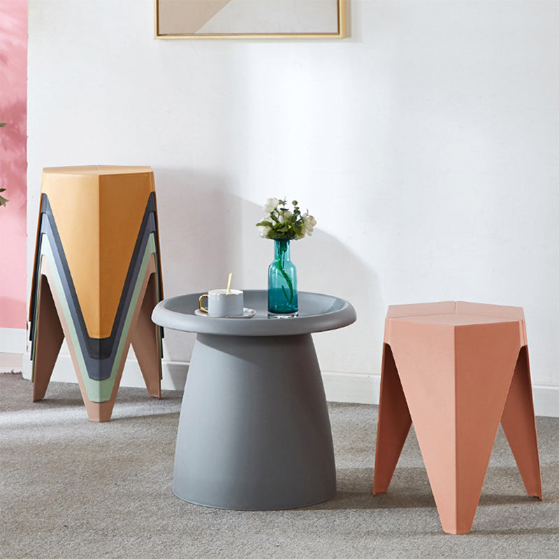 Modern Minimalist PE Square Low Stool Armless For Dining Room & Kitchen
