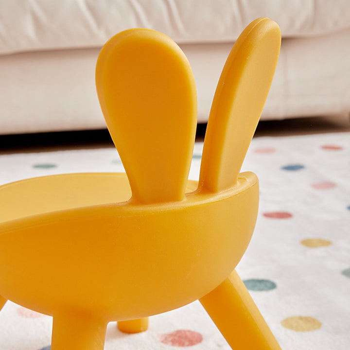 Art déco moderne PE Lapin Tabouret bas pour enfants avec dossier sans accoudoirs pour salon 
