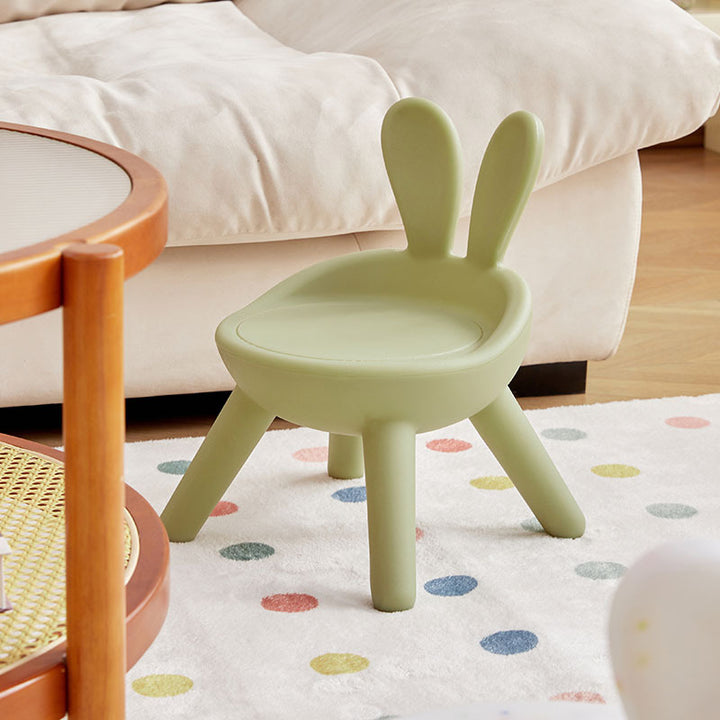 Art déco moderne PE Lapin Tabouret bas pour enfants avec dossier sans accoudoirs pour salon 
