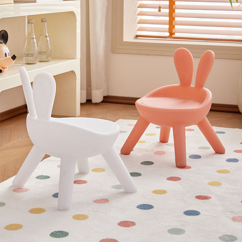 Modern Art Deco PE Rabbit Kids Low Stool Backrest Armless For Living Room