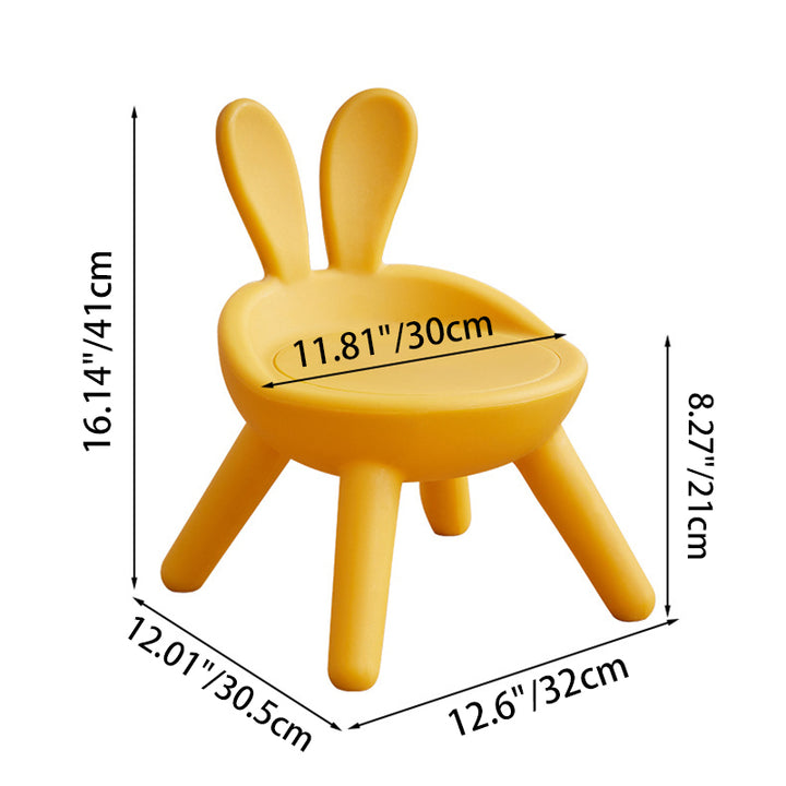 Art déco moderne PE Lapin Tabouret bas pour enfants avec dossier sans accoudoirs pour salon 