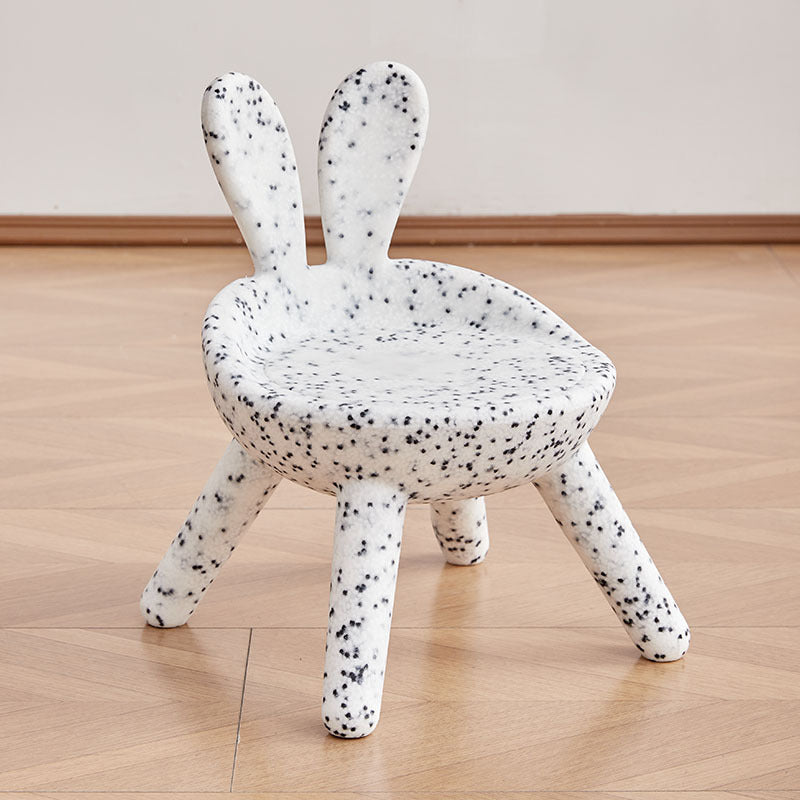 Art déco moderne PE Lapin Tabouret bas pour enfants avec dossier sans accoudoirs pour salon 