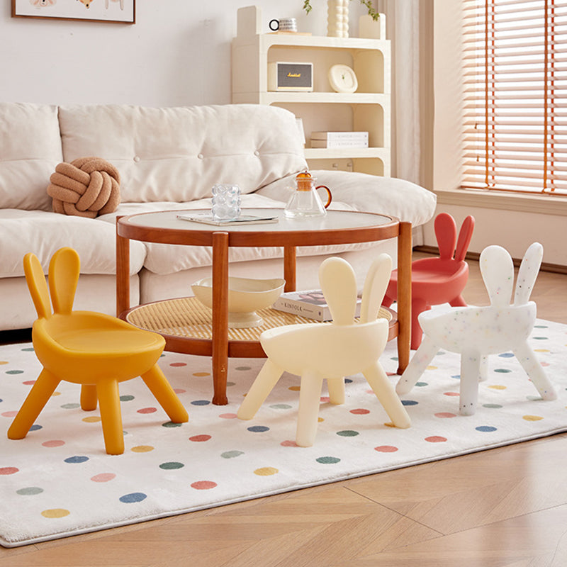 Art déco moderne PE Lapin Tabouret bas pour enfants avec dossier sans accoudoirs pour salon 