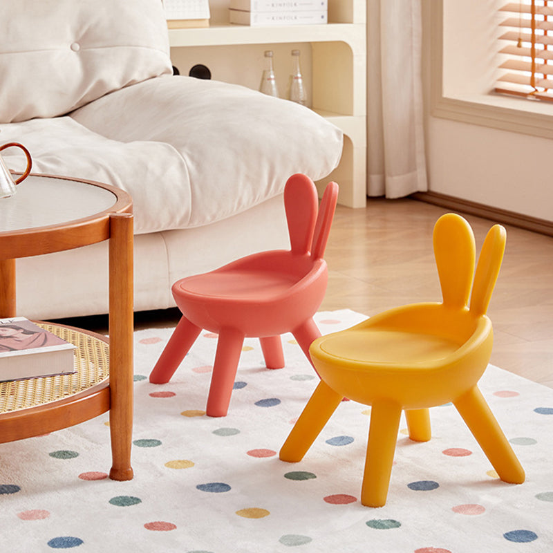 Art déco moderne PE Lapin Tabouret bas pour enfants avec dossier sans accoudoirs pour salon 