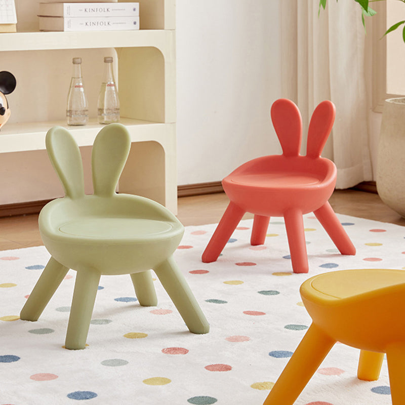Art déco moderne PE Lapin Tabouret bas pour enfants avec dossier sans accoudoirs pour salon 