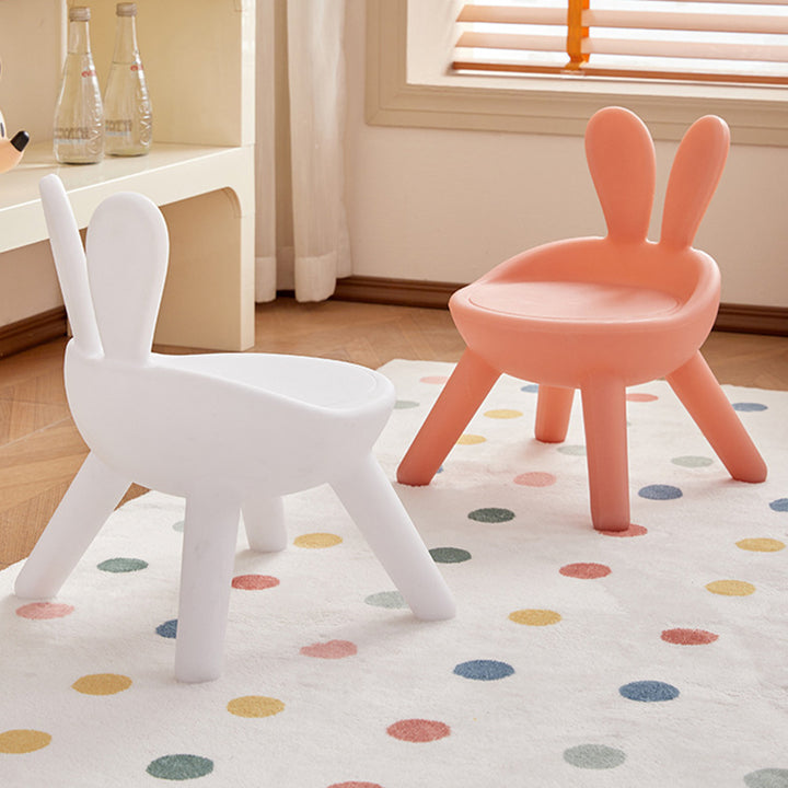 Art déco moderne PE Lapin Tabouret bas pour enfants avec dossier sans accoudoirs pour salon 