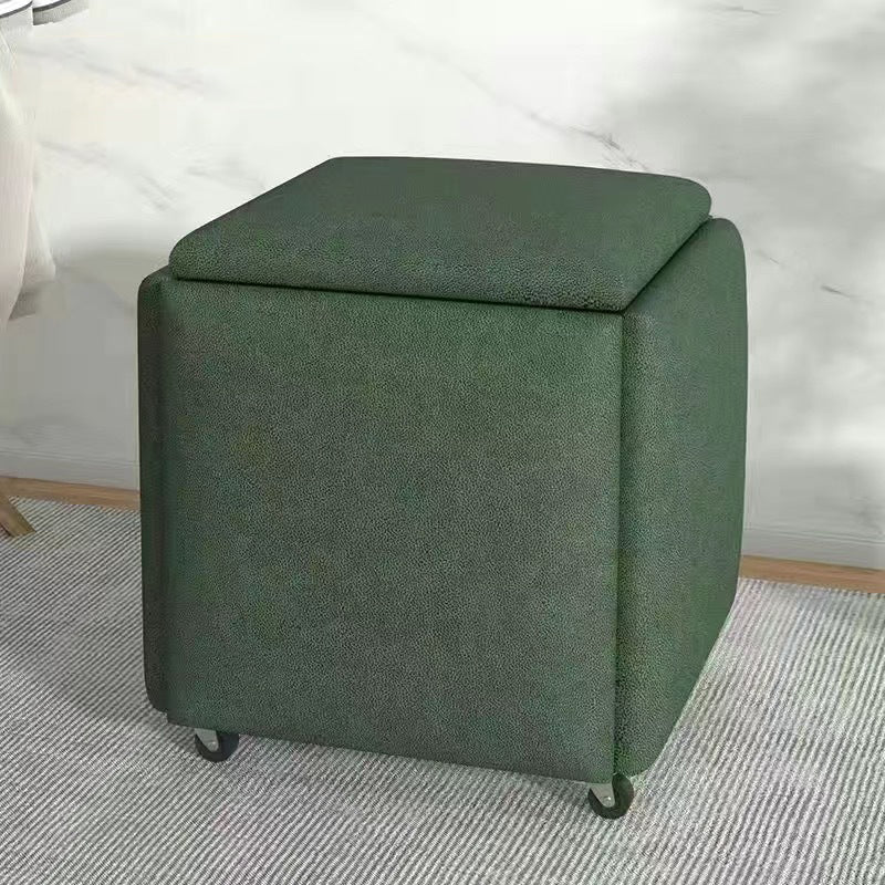 Tabouret bas contemporain scandinave en tissu technique éponge métal carré cinq-en-un sans accoudoirs pour salon 