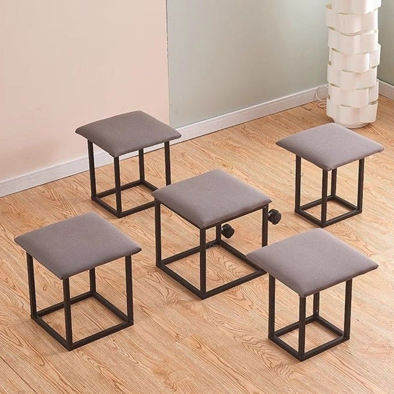 Contemporary Scandinavian Technical Fabric Sponge Metal Square Five-In-One Combination Low Stool Armless For Living Room