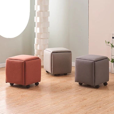 Contemporary Scandinavian Technical Fabric Sponge Metal Square Five-In-One Combination Low Stool Armless For Living Room