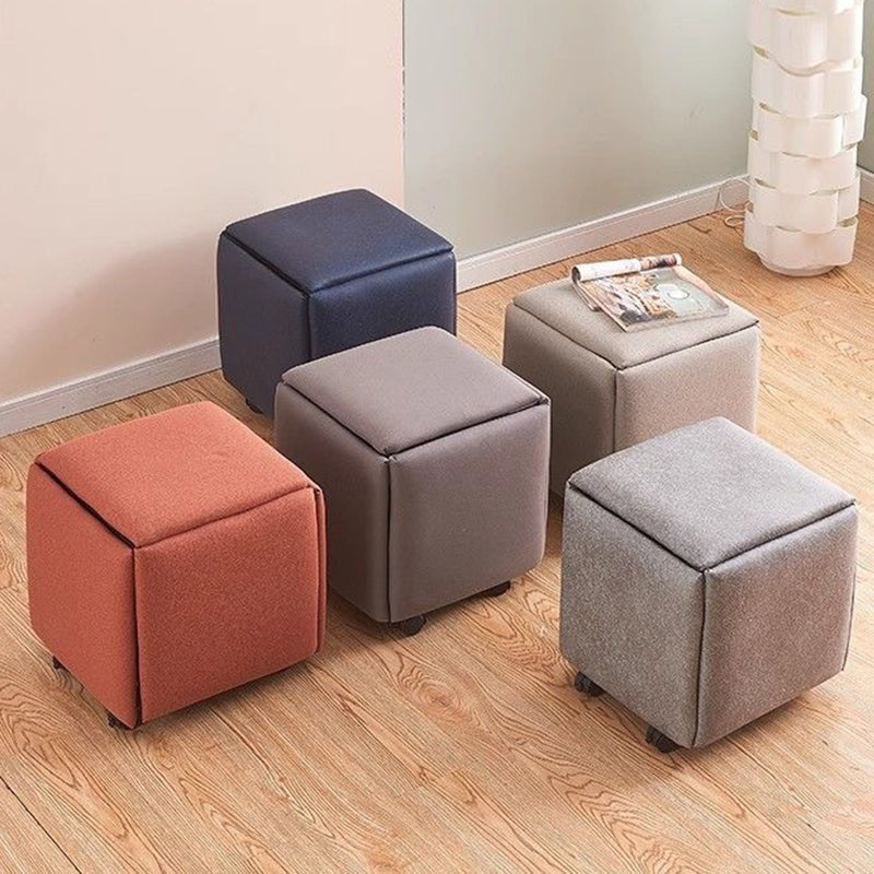 Tabouret bas contemporain scandinave en tissu technique éponge métal carré cinq-en-un sans accoudoirs pour salon 