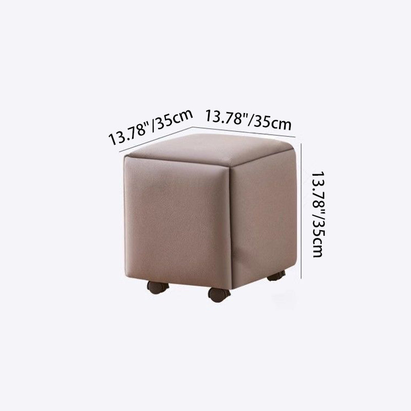 Tabouret bas contemporain scandinave en tissu technique éponge métal carré cinq-en-un sans accoudoirs pour salon 