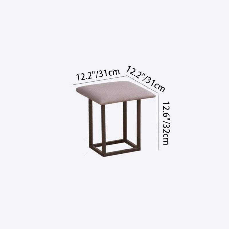 Tabouret bas contemporain scandinave en tissu technique éponge métal carré cinq-en-un sans accoudoirs pour salon 