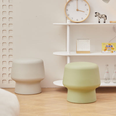 Contemporary Scandinavian PE Mushroom Round Low Stool Armless For Living Room