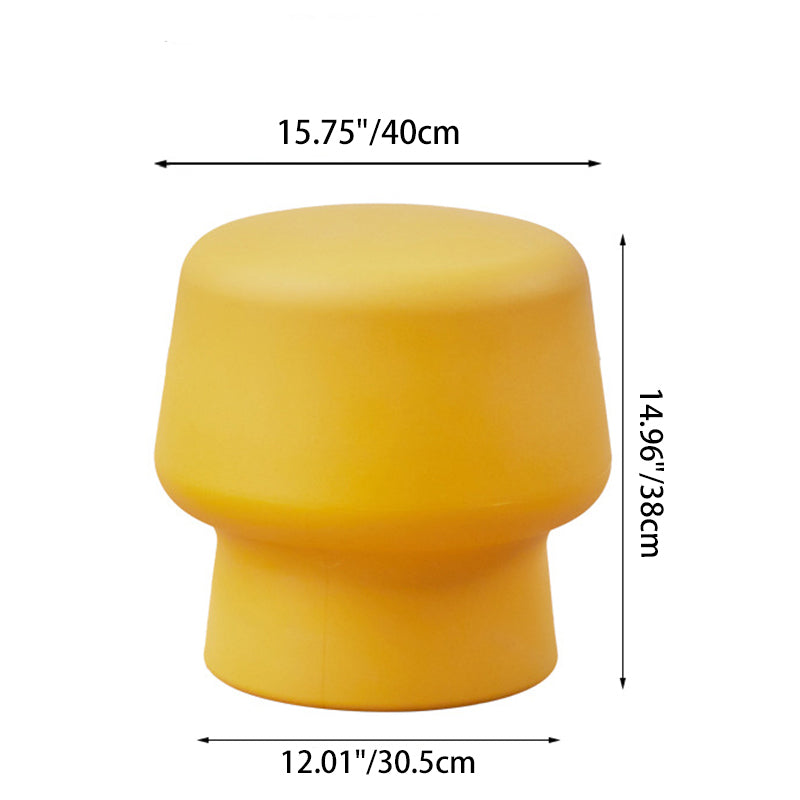 Contemporary Scandinavian PE Mushroom Round Low Stool Armless For Living Room