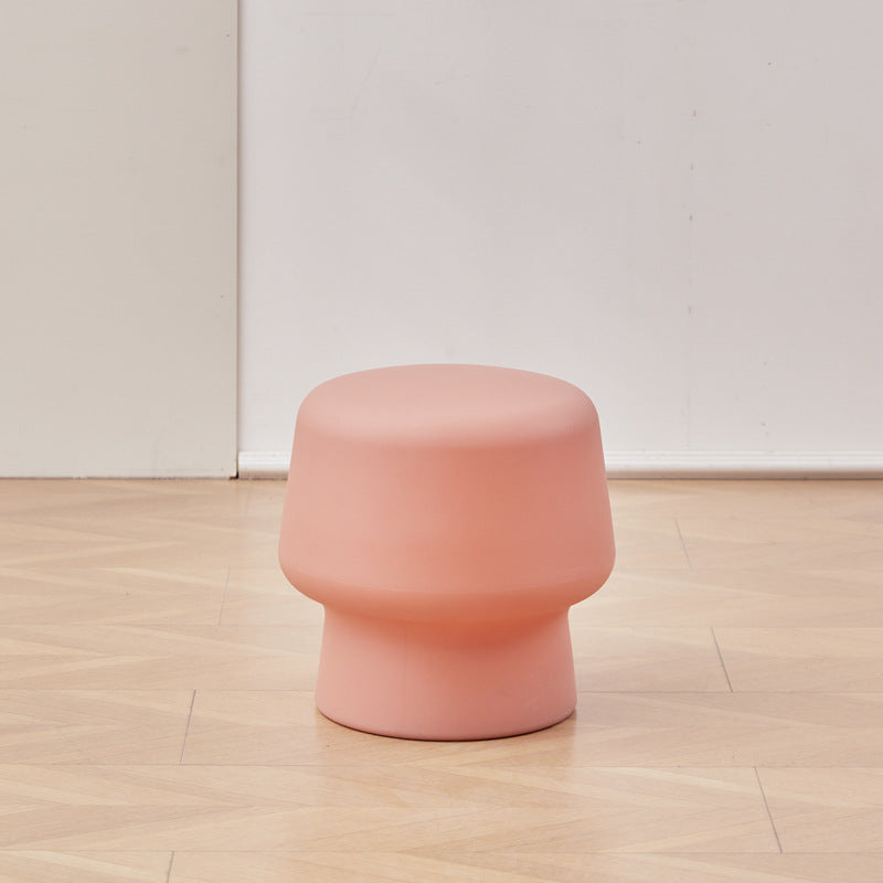 Contemporary Scandinavian PE Mushroom Round Low Stool Armless For Living Room