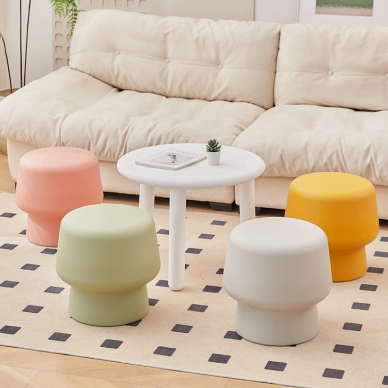 Contemporary Scandinavian PE Mushroom Round Low Stool Armless For Living Room