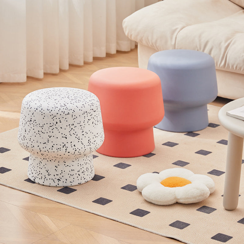 Contemporary Scandinavian PE Mushroom Round Low Stool Armless For Living Room