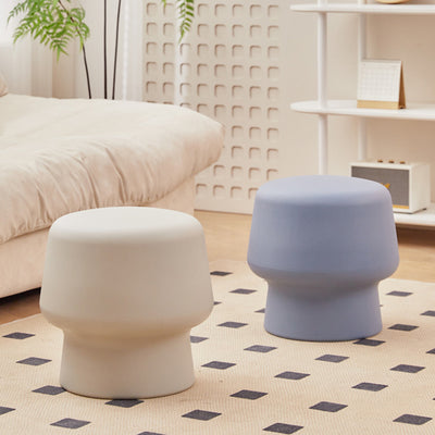 Contemporary Scandinavian PE Mushroom Round Low Stool Armless For Living Room