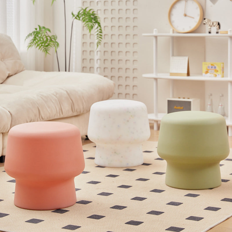 Contemporary Scandinavian PE Mushroom Round Low Stool Armless For Living Room