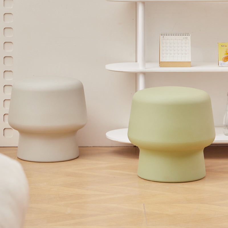 Contemporary Scandinavian PE Mushroom Round Low Stool Armless For Living Room