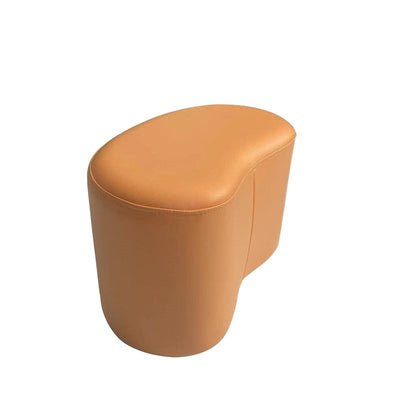 Modern Minimalist Technical Fabric Sponge Wood Crescent Shape Low Stool Armless For Living Room