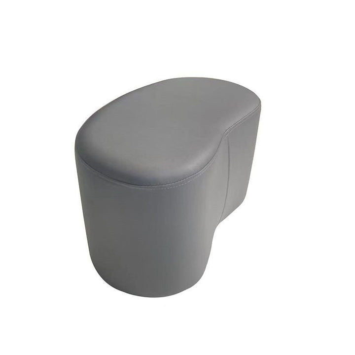 Modern Minimalist Synthetic Fabric Sponge Plywood Crescent Shape Low Stool Armless For Living Room
