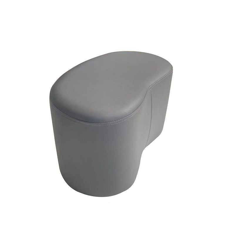 Modern Minimalist Technical Fabric Sponge Wood Crescent Shape Low Stool Armless For Living Room