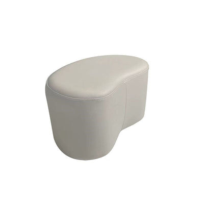 Modern Minimalist Technical Fabric Sponge Wood Crescent Shape Low Stool Armless For Living Room